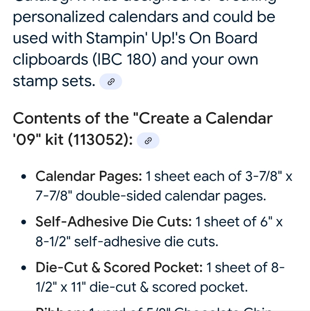 Stampin' Up! Create-A-Calendar Kit 09 113052 Blue Red Pumpkin Pie Chocolate Chip - Picture 3 of 10